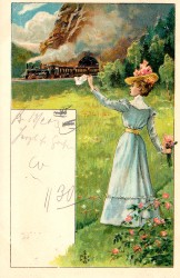 XXXc oN Frau winkt Zug (1903)
