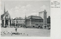 XXX  107 Leipzig Karl-Marx-Platz mit Universitätskirche (1950)
