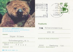 #D 1976 Ganzsache d8-117 Naturmuseum Coburg Koala