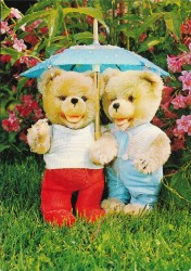 ANHc oN S1-73 Schuco Teddys unterm Regenschirm
