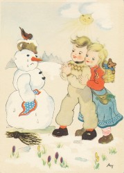 FBZc oN Kinder Teddy und Schneemann (1954)