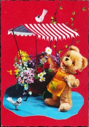 VKXc oN S001 Teddy verkauft Blumen