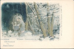 ZVDc 579 Weimar Dessauerstein Glückwunsch zum Neuen Jahr 1900 -smw ZVDc 579 Weimar Dessauerstein Glückwunsch zum Neuen Jahr 1900 -smw