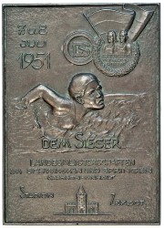 Plakette 1951 DS Sieger Zerbst (14,5x10,5)(H)(B)