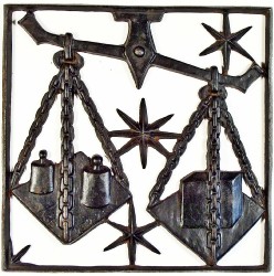 Relief-Silhouette Sternzeichen Waage (15x15)(L)(E)