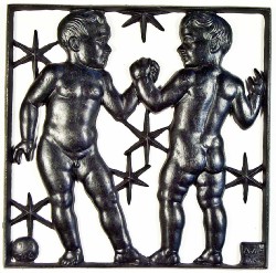 Relief-Silhouette Sternzeichen Zwillinge (15x15)(L)(E)