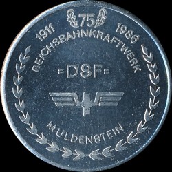 DDR (HM) 1986 Reichsbahnkraftwerk Muldenstein (E 35) Av
